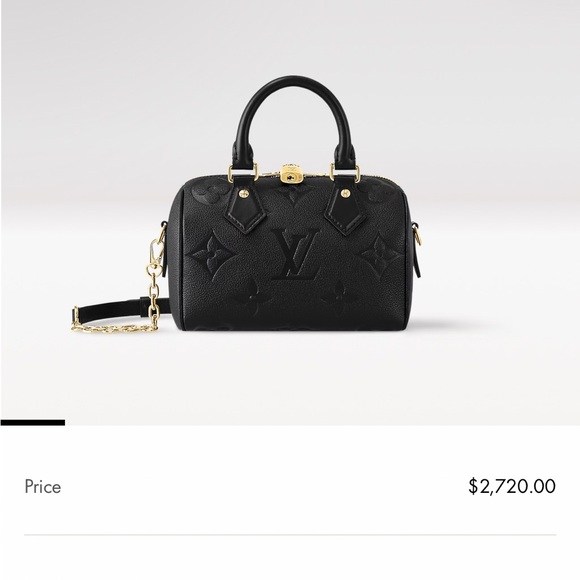 Authentic Louis Vuitton Speedy Bandouliere 20 Black Monogram Empreinte Leather - Picture 14 of 16